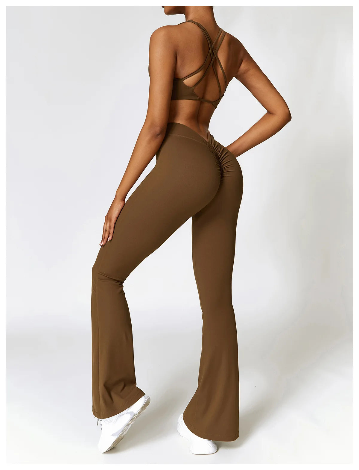 Seamless 2-Piece High-Waist Flare Leggings & Sports Bra