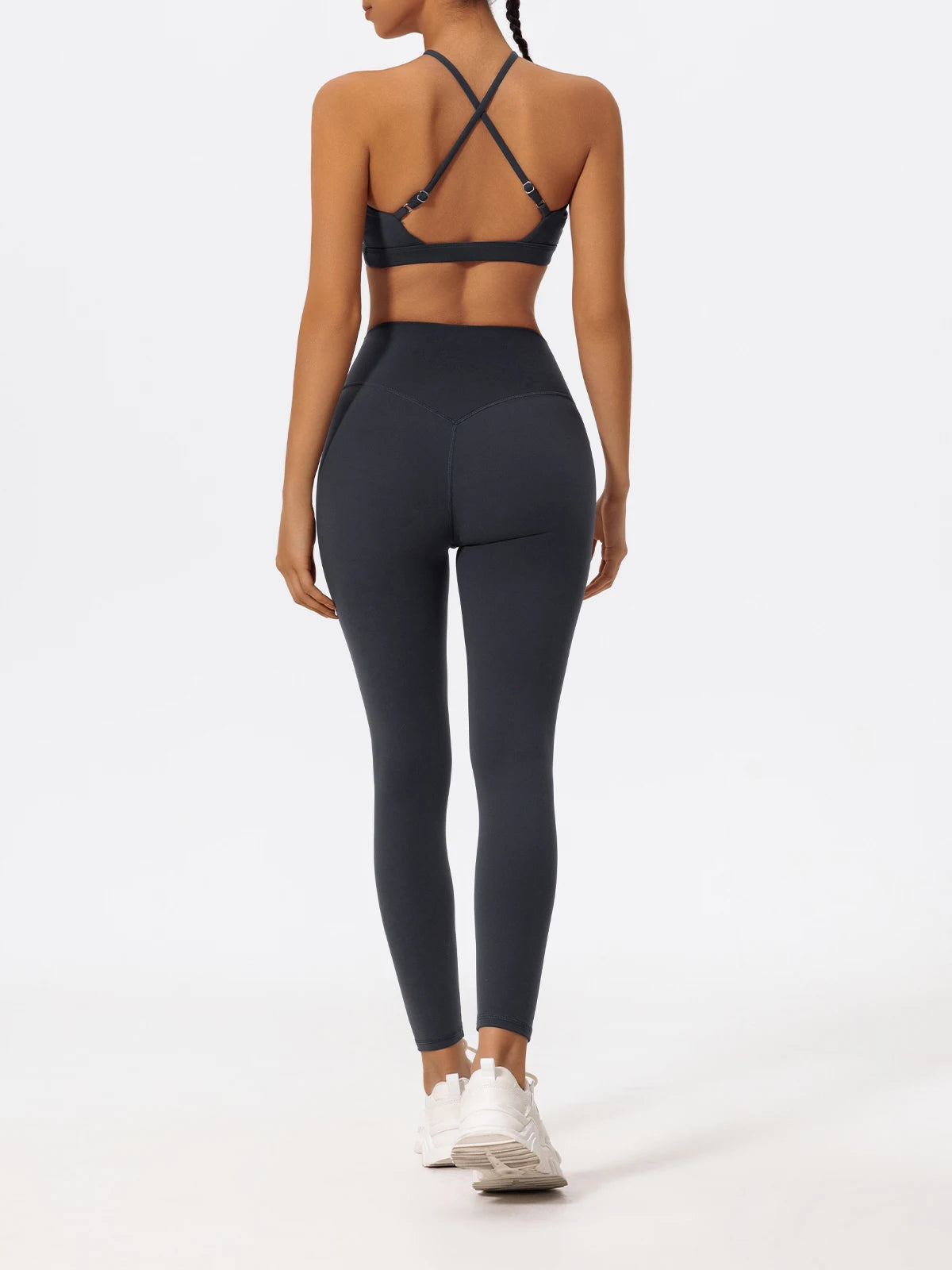 2-Piece Set Crossover Sports Bra & Leggings