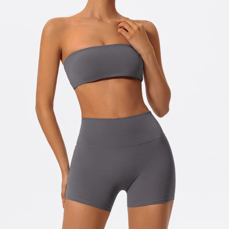 2-piece Set Bandeau with Shorts