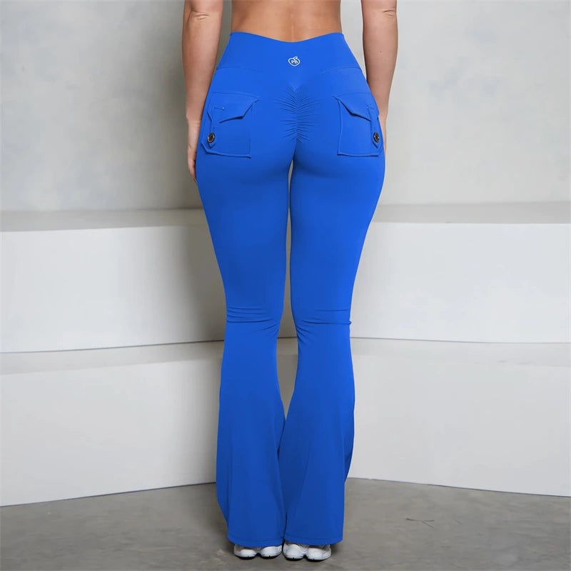 Scrunch Butt Pocket Flared Leggings