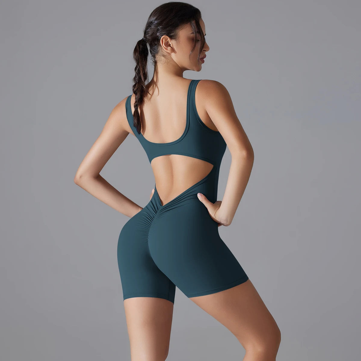 V-Back Scrunch Sports Jumpsuit