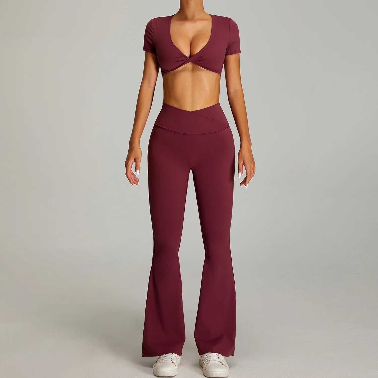 Siena Sculpt Set | Twist Front Crop & Flared Bottoms