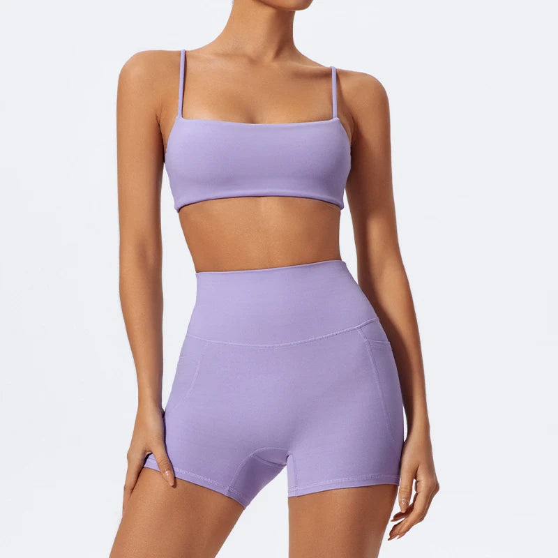 2-Piece Quick-Dry Sports Bra & Shorts Set