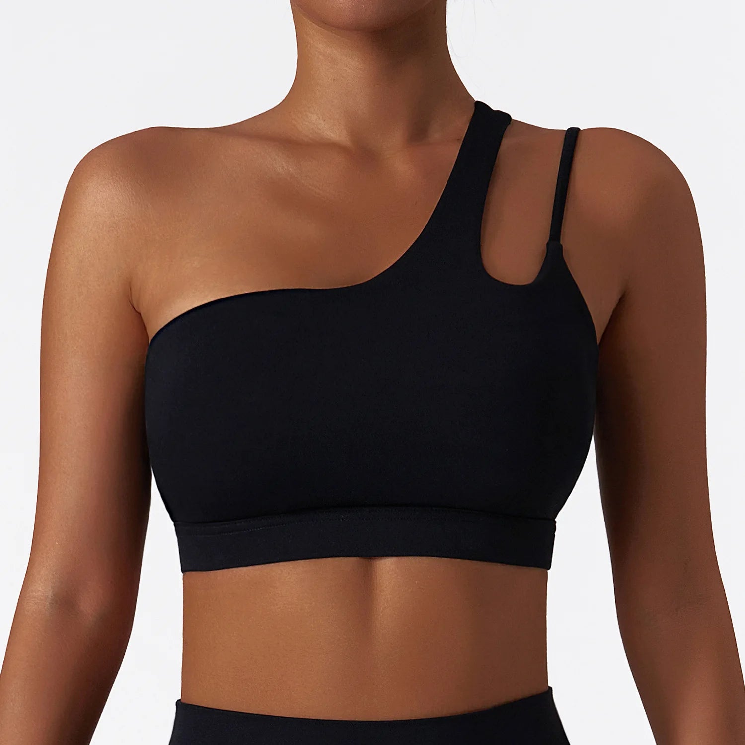 Quick-Dry Asymmetric Sports Bra