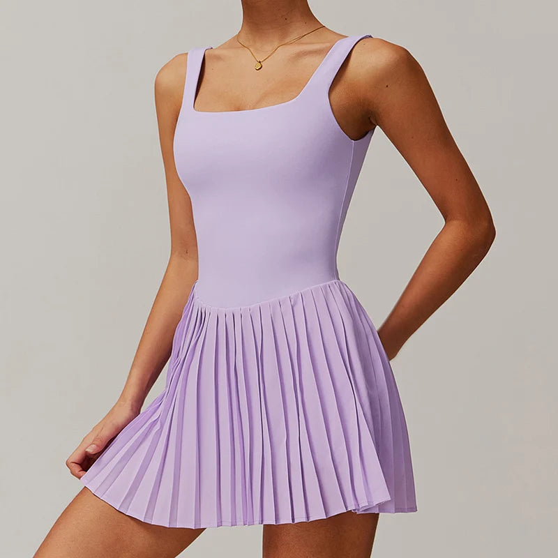 Square-Neck Tennis Dress