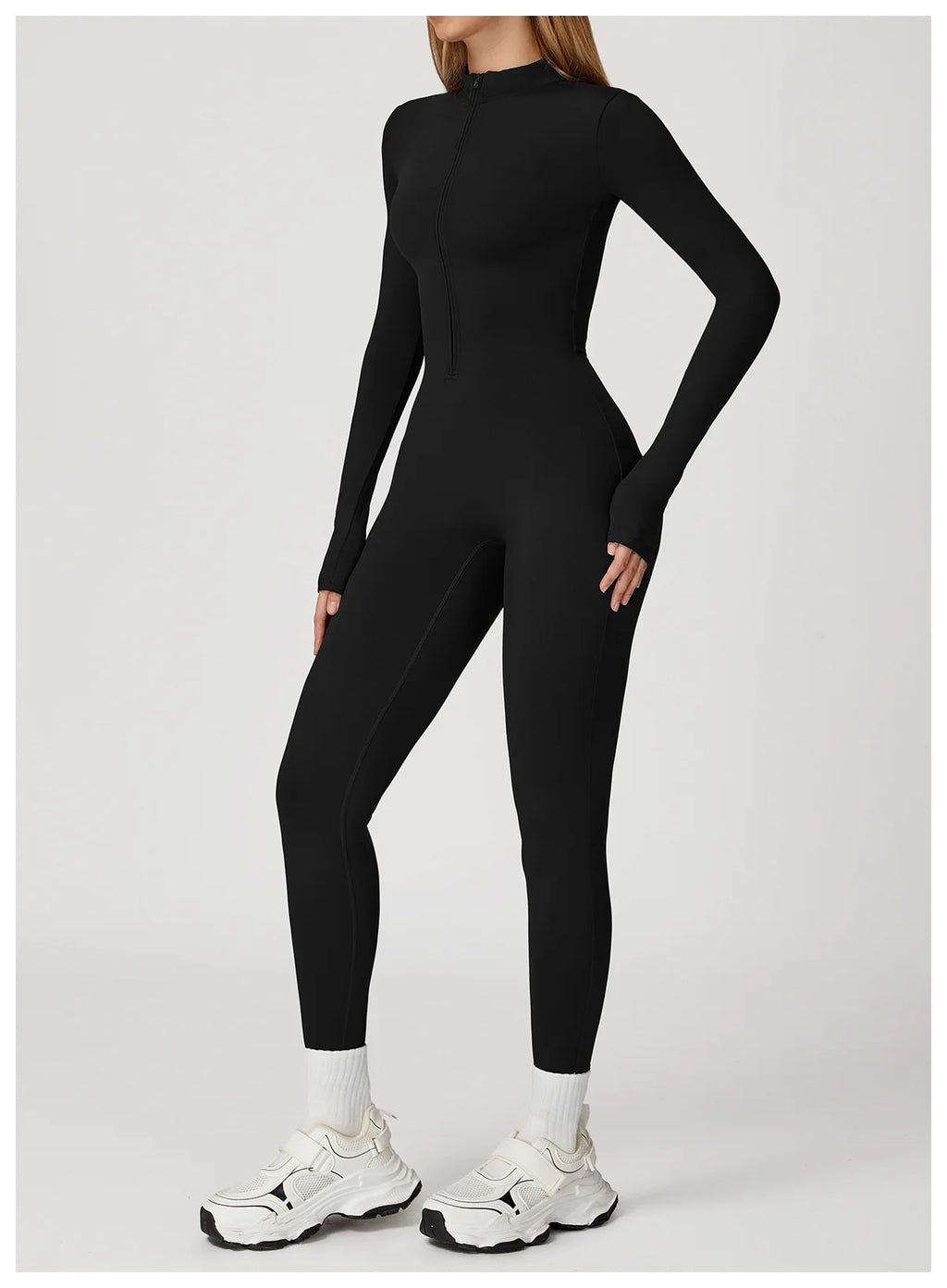 SculptEase Fleece-Lined Long-Sleeve Jumpsuit