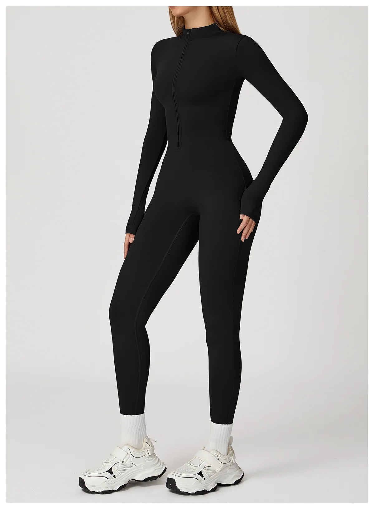 SculptEase Fleece-Lined Long-Sleeve Jumpsuit