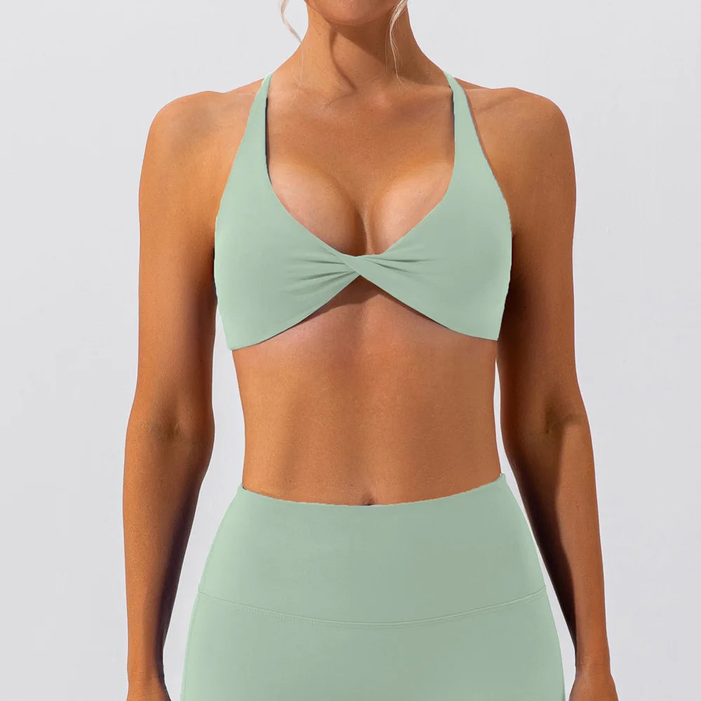 Twist Front with Crossback Sports Bra