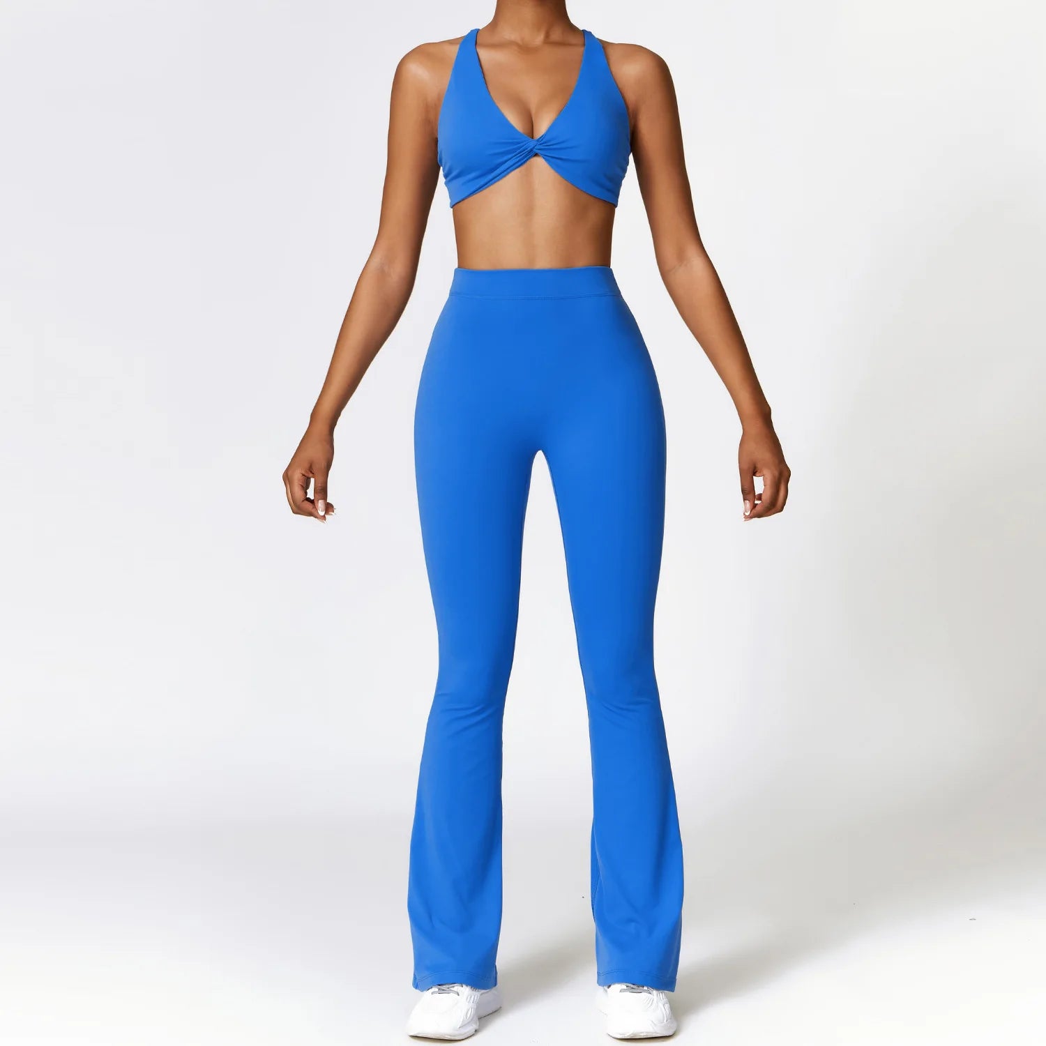Seamless 2-Piece High-Waist Flare Leggings & Sports Bra