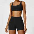 2-Piece Set – Long Sleeve Crop Top or Bra & Shorts
