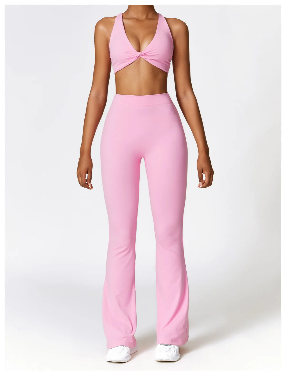 Seamless 2-Piece High-Waist Flare Leggings & Sports Bra