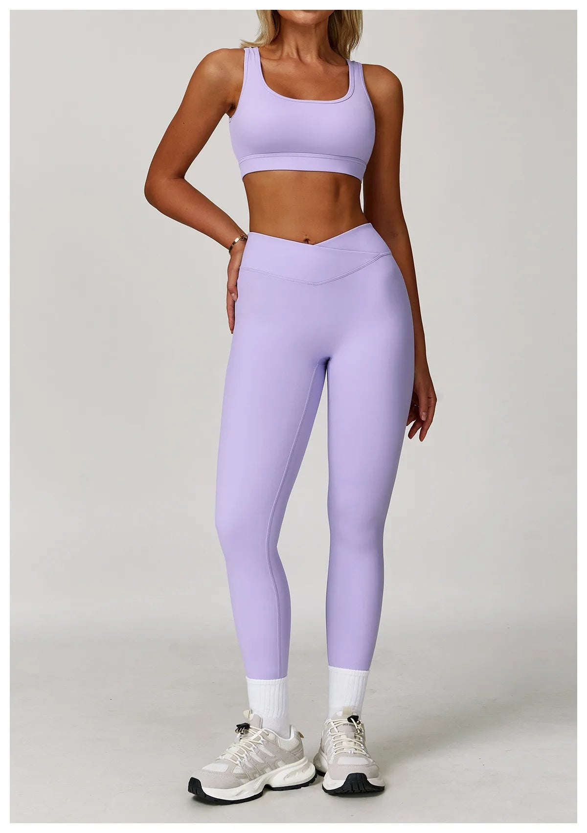 2-Piece Pastel Set with V-shaped Waist Leggings