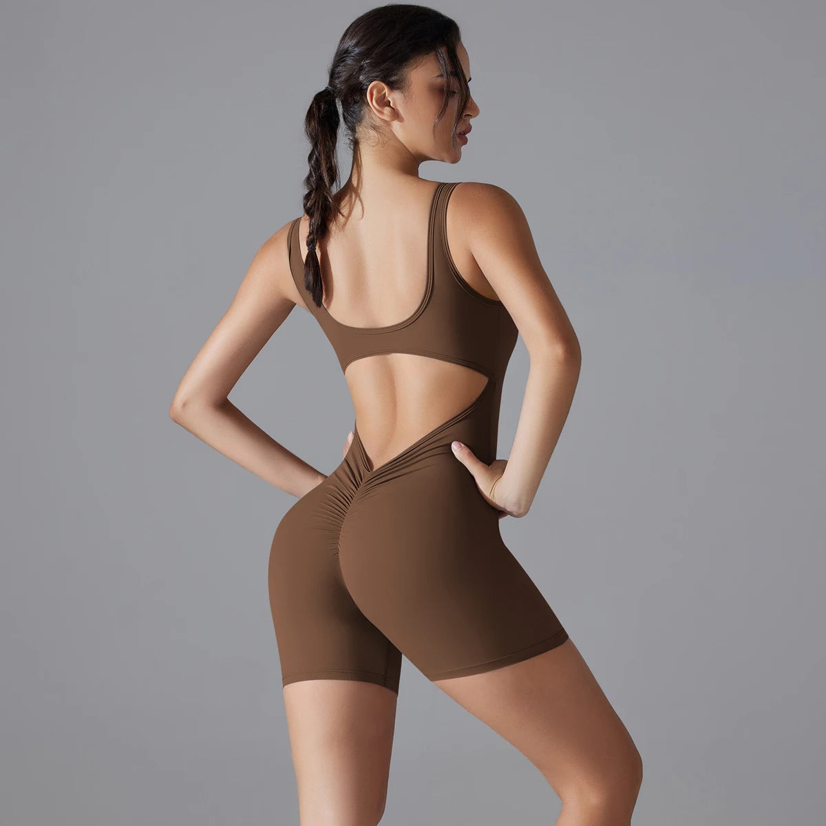 V-Back Scrunch Sports Jumpsuit