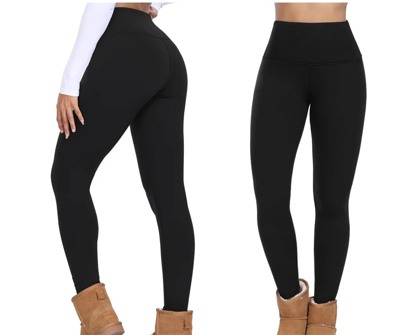 Black leggings worn by a person on a white background