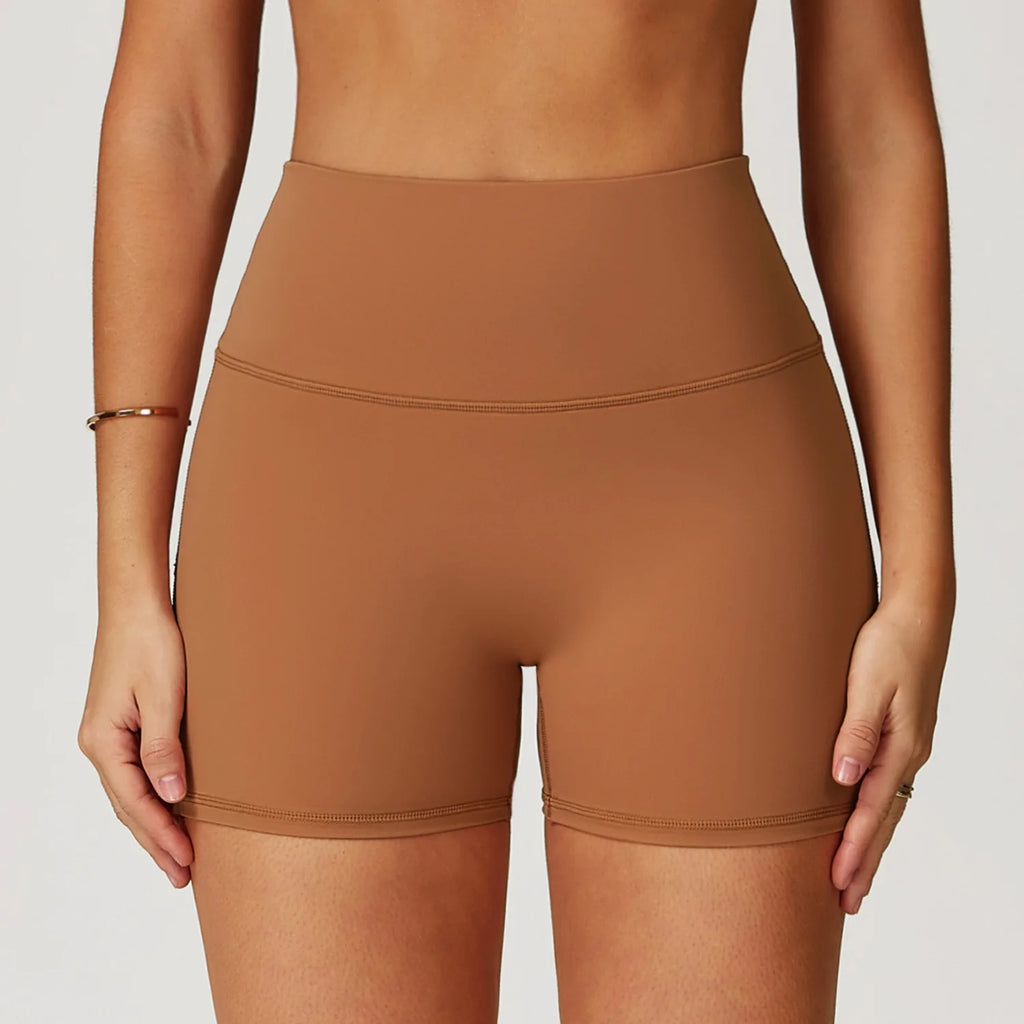 Bare Feel High-Waist Compression Gym Shorts