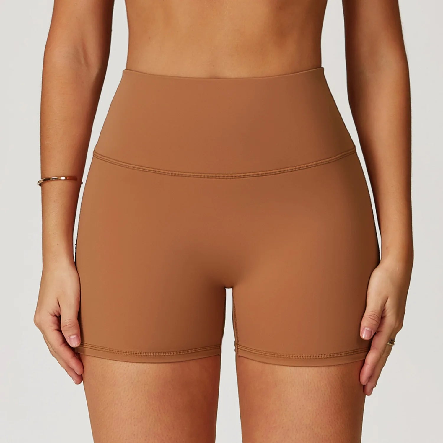 Bare Feel High-Waist Compression Gym Shorts