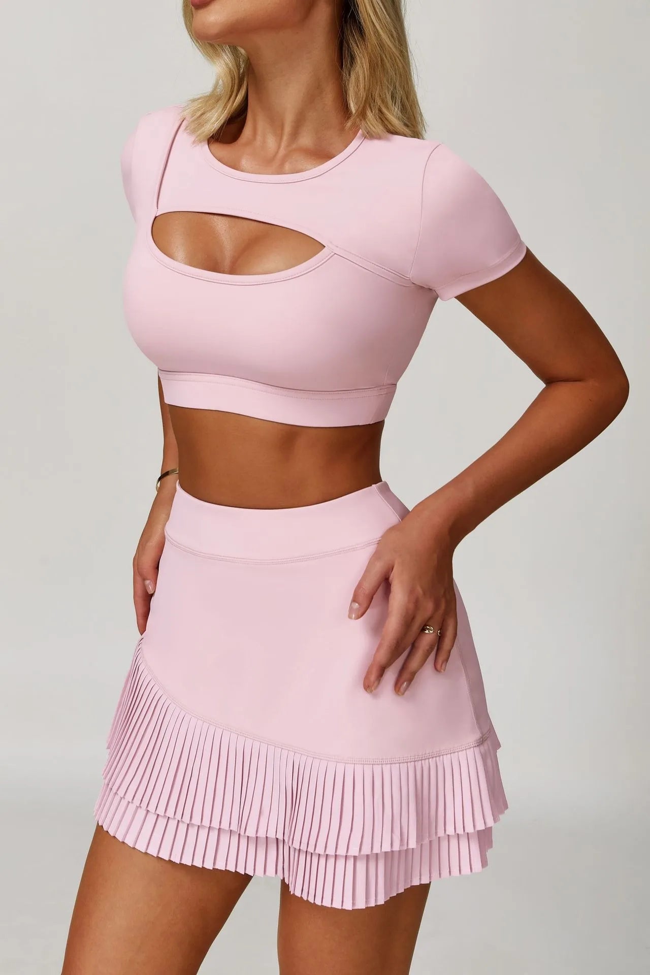 Short Sleeve Quick-Dry Pastel Crop Top