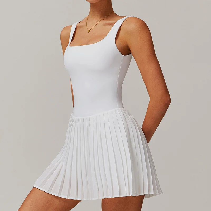 Square-Neck Tennis Dress