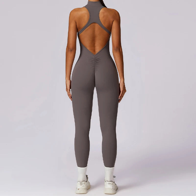 V-Back Sculpt Sleeveless Jumpsuit