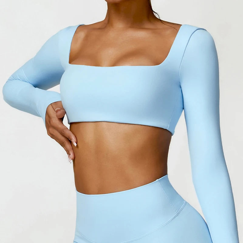 Quick-Dry & Push-Up Long-Sleeve Workout Top