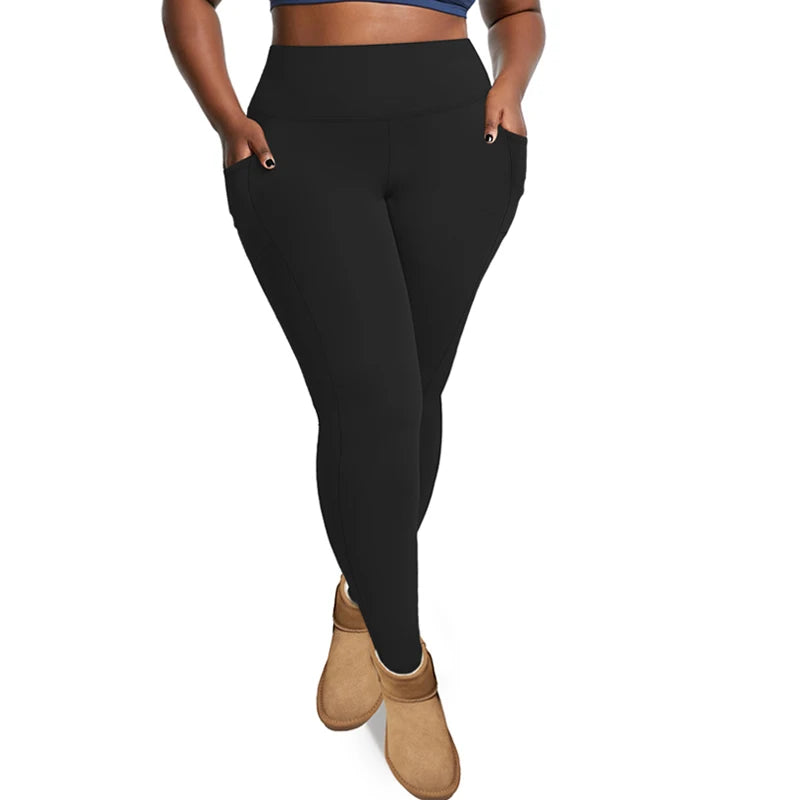 Plus Size Fleece Lined High-Waist Leggings
