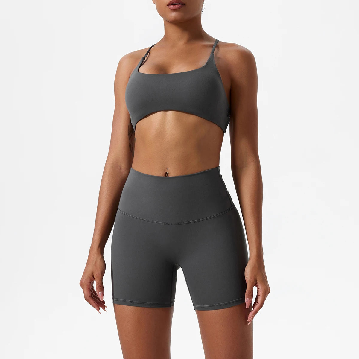 2-piece Seamless Activewear Shorts & Sports Bra