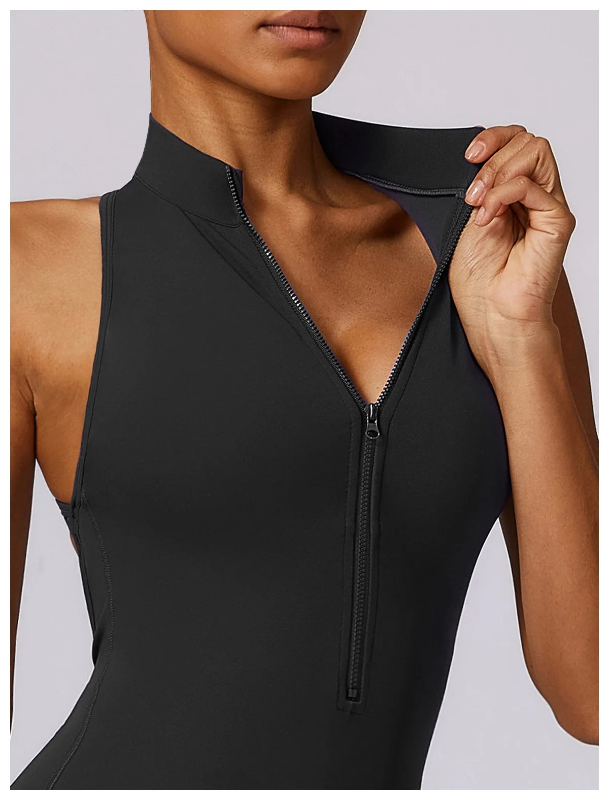 V-Back Sculpt Sleeveless Jumpsuit