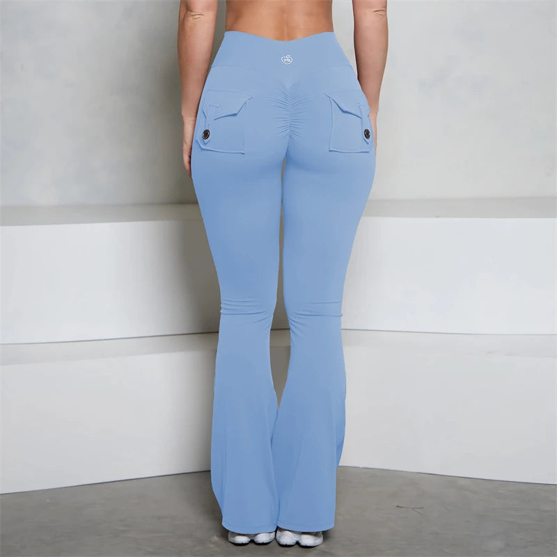 Scrunch Butt Pocket Flared Leggings