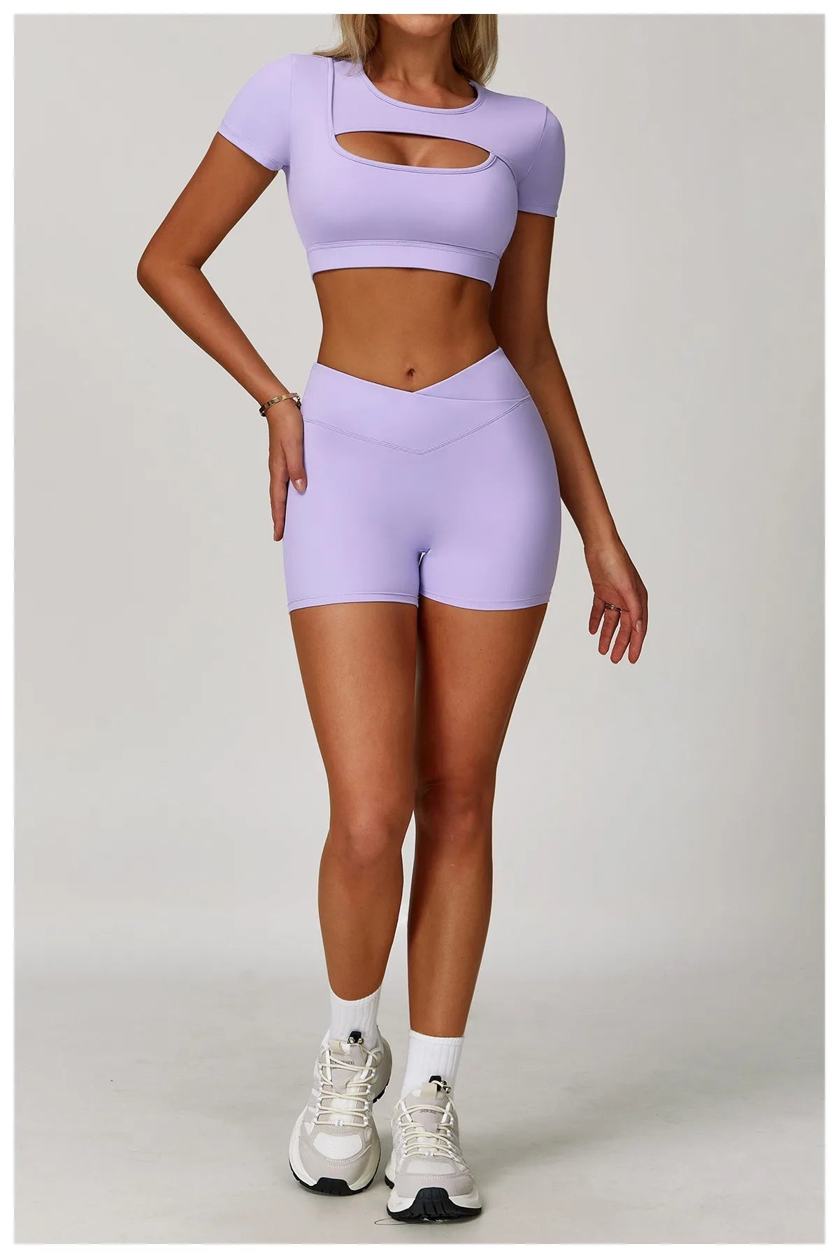 2-Piece Pastel Crop Top With Shorts Set