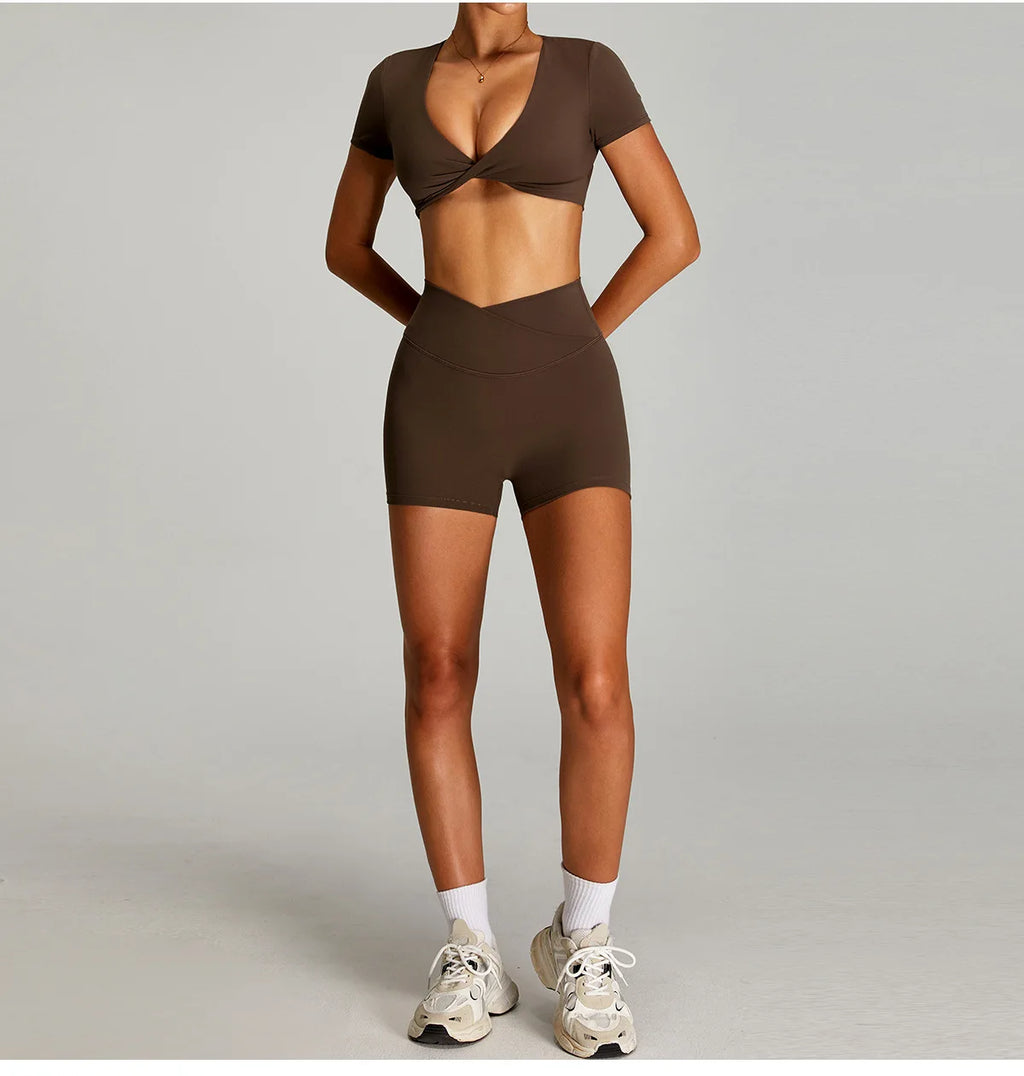 Siena Sculpt Set | Twist Front Crop & Shorts