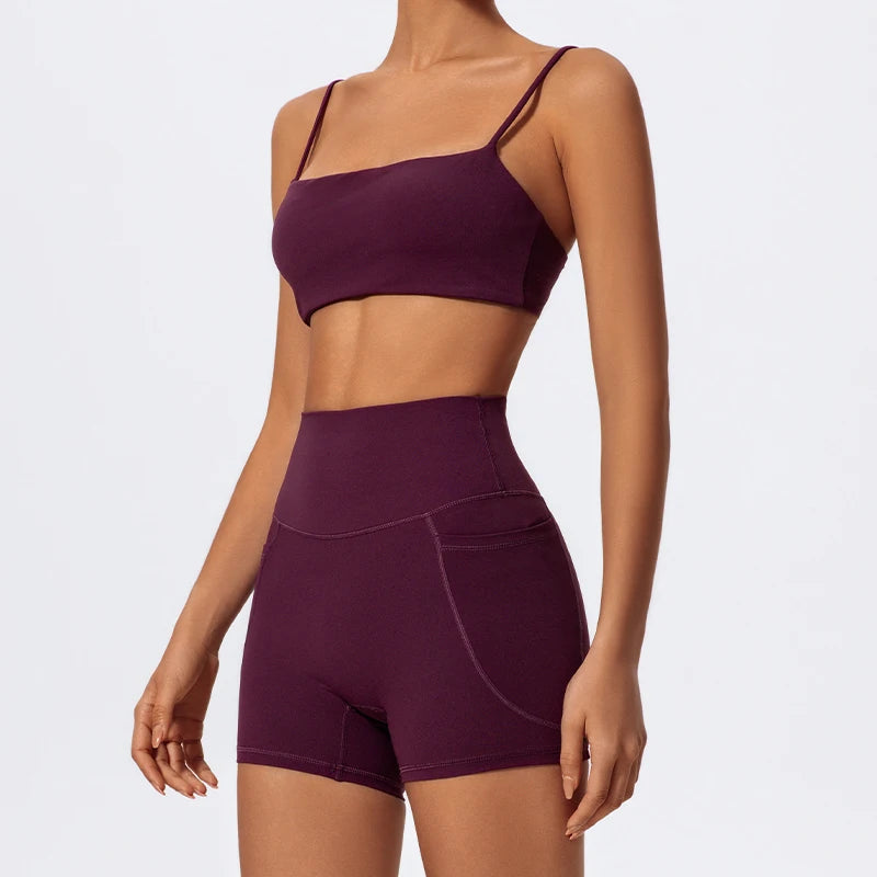 2-Piece Quick-Dry Sports Bra & Shorts Set