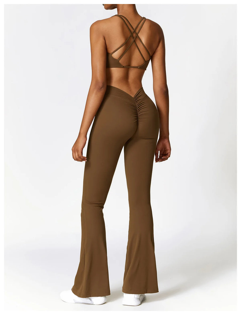 Seamless 2-Piece High-Waist Flare Leggings & Sports Bra