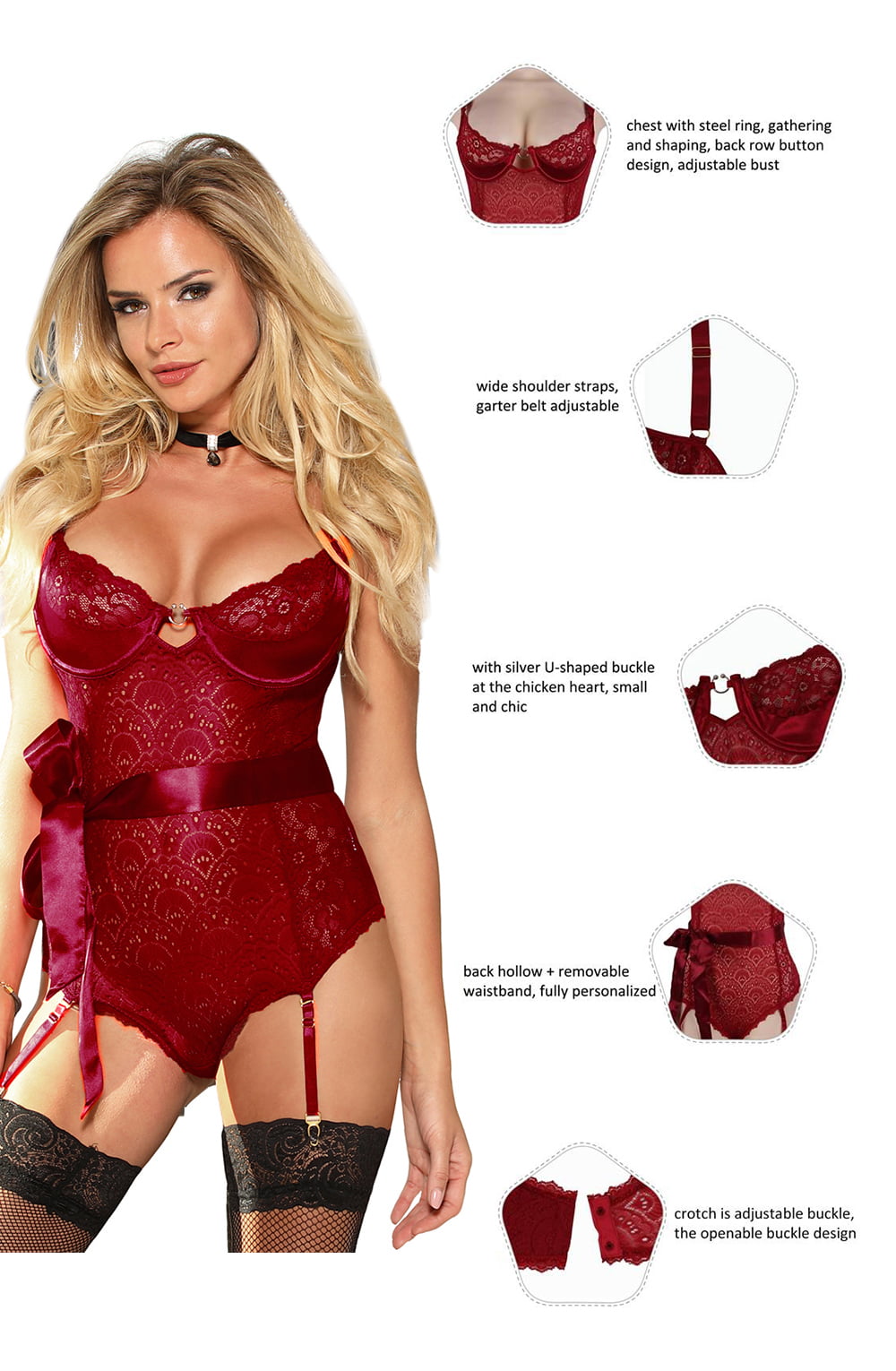 Body Dentelle Bordeaux