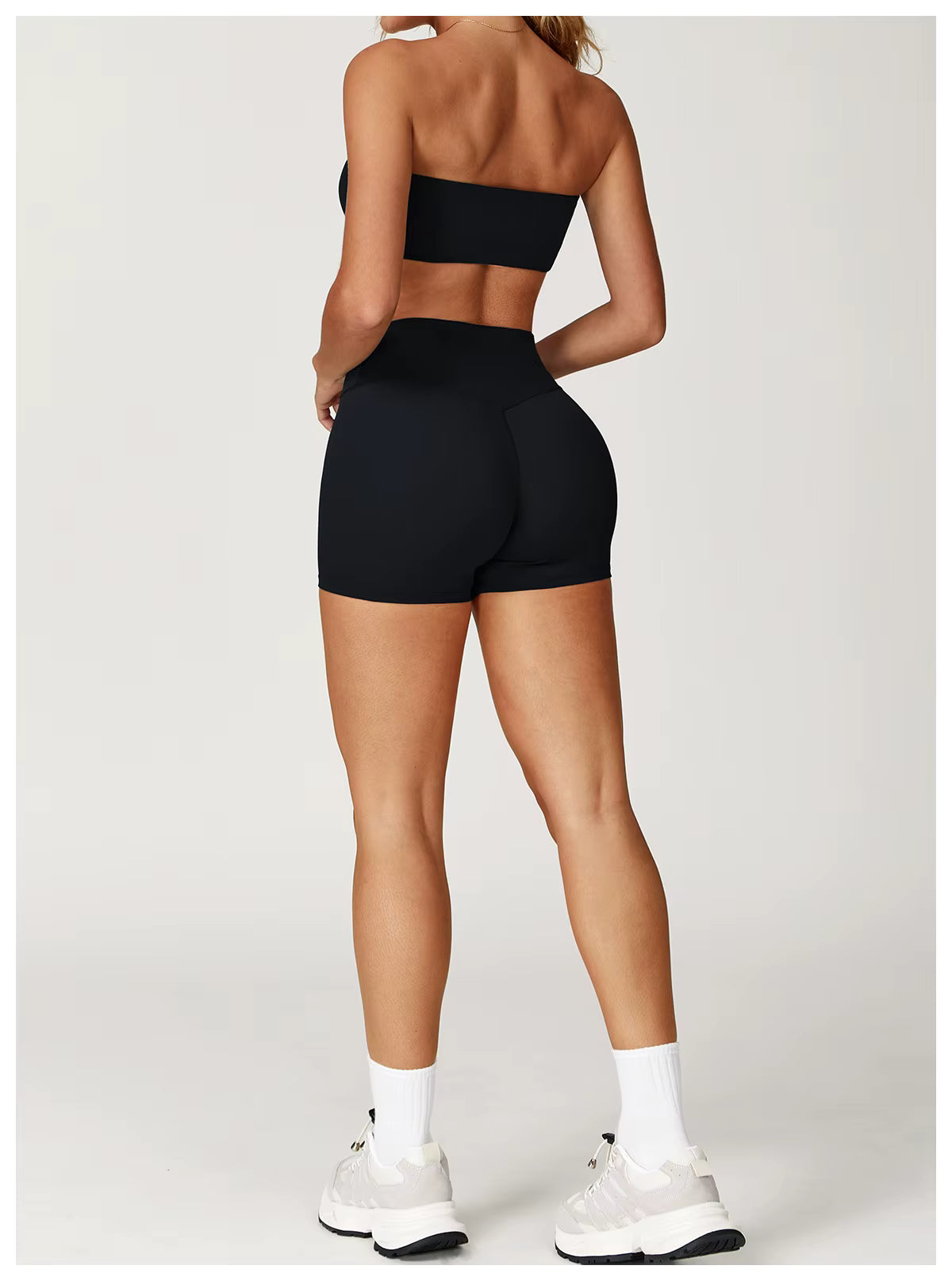 The Luna Set - Bandeau Sports Bra & High-Waist Shorts