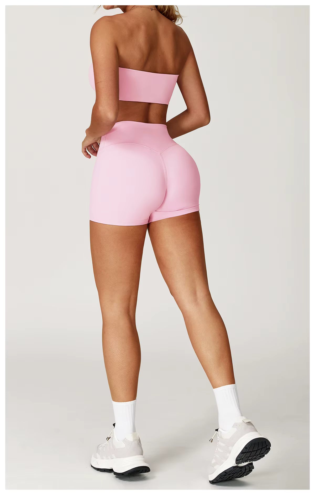 The Luna Set - Bandeau Sports Bra & High-Waist Shorts